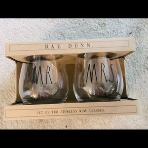 Rae Dunn Mr. and Mrs. wine glasses